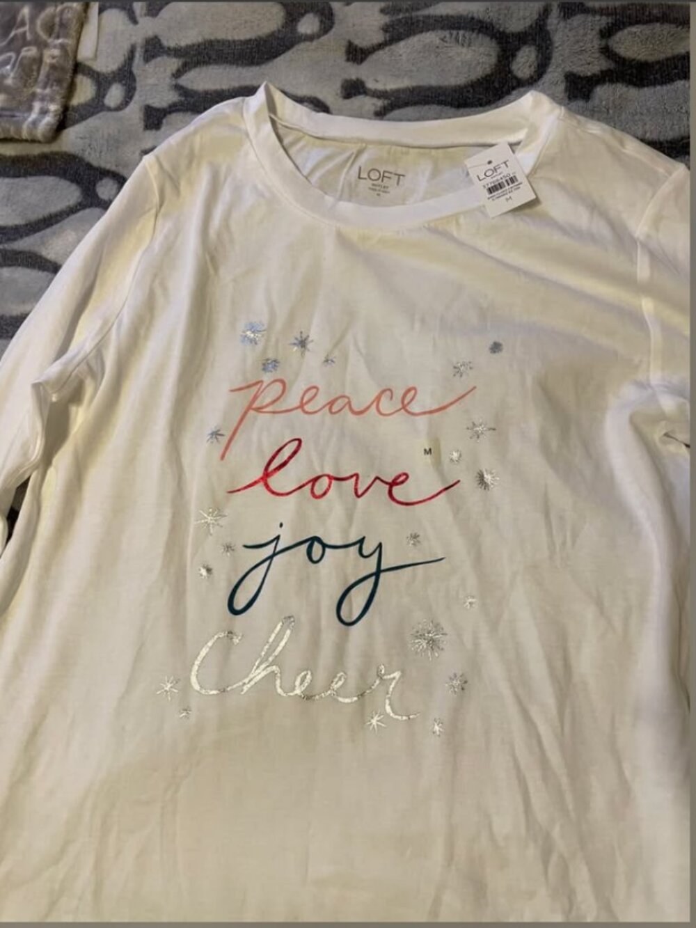 Loft Peace, Love, Joy, Cheer long sleeve shirt